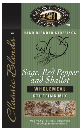 SHROPSHIRE SPICE CO. Sage, Red Pepper & Shallot Wholemeal Stuffing Mix 150g