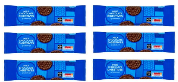 Sainsbury's Milk Chocolate Digestives 300g  - pack of 6
