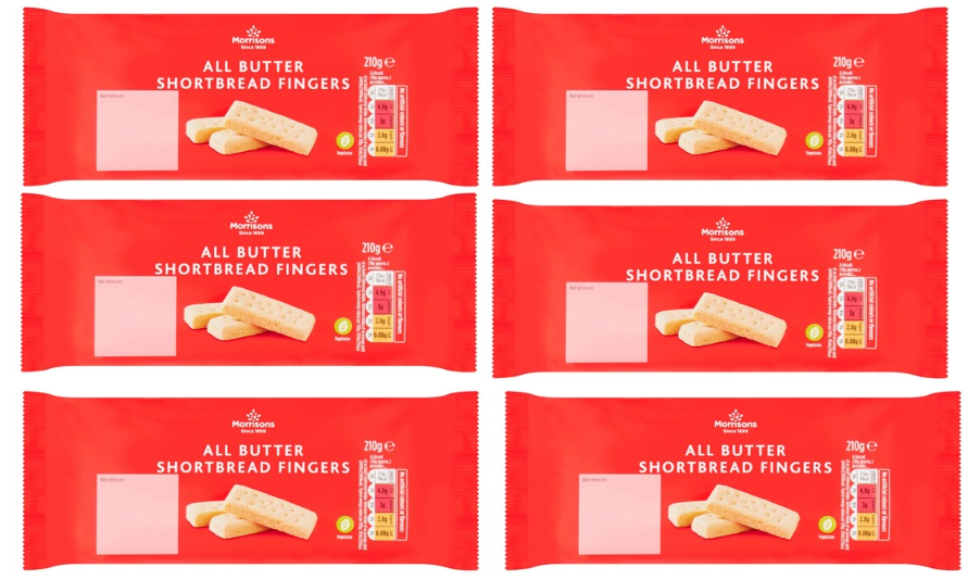 Morrisons Shortbread Fingers 210g, Pack of 6