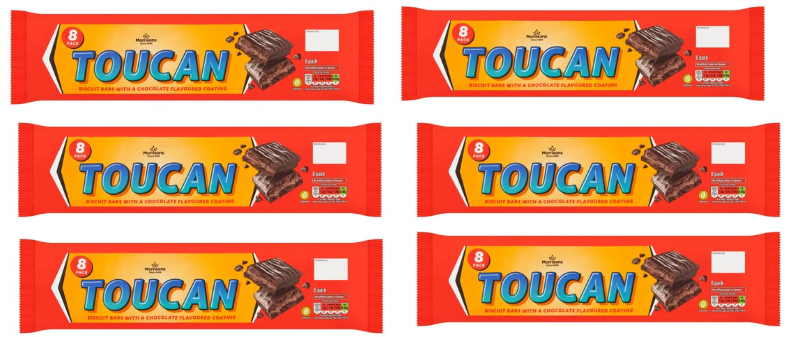 Morrisons Toucan Biscuit Bars 8 Per Pack, Pack of 6