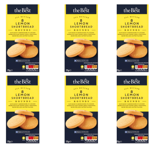 Morrisons The Best Lemon Shortbread Rounds 175g, Pack of 6