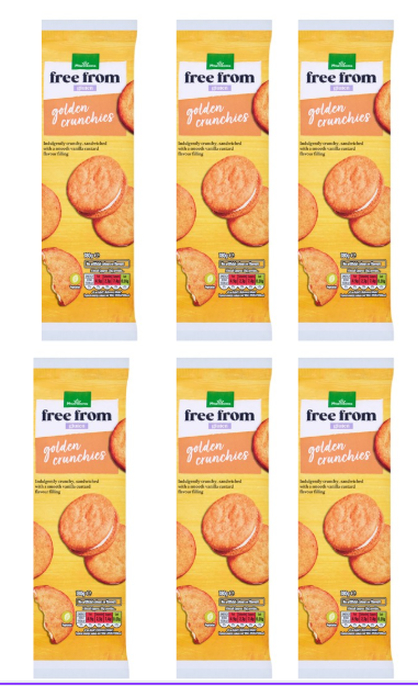 Morrisons Free From Golden Cream Crunchies 180g, Pack of 6
