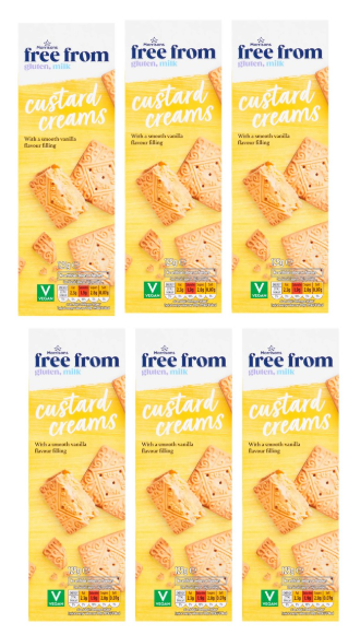 Morrisons Free From Custard Creams 125g, Pack of 6