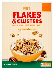 Sainsbury's Nut Flakes & Clusters with Almonds, Hazelnuts & Pecans 500g