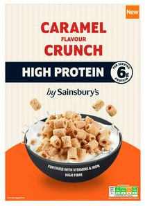 Sainsbury's High Protein Caramel Flavour Crunch Breakfast Cereal 375g