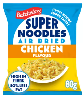 Batchelors Super Noodles Air Dried Low Fat Chicken Flavour Instant Noodles 80g