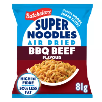 Batchelors Super Noodles Air Dried Low Fat BBQ Beef Flavour Instant Noodles 81g