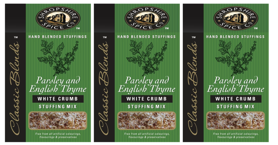 SHROPSHIRE SPICE CO. Parsley & English Thyme White Crumb Stuffing Mix 150g,  Pack of 3