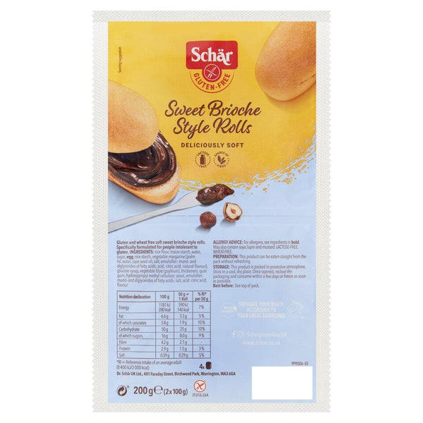 Schar Sweet Brioche Rolls, 200g