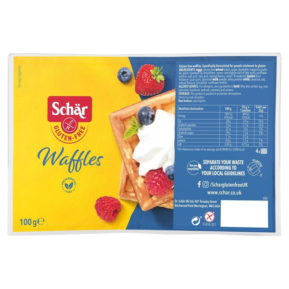 Schar Gluten Free Waffles, 100g
