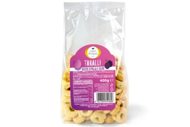 Terre di Puglia Taralli with Onion & Olives 400g