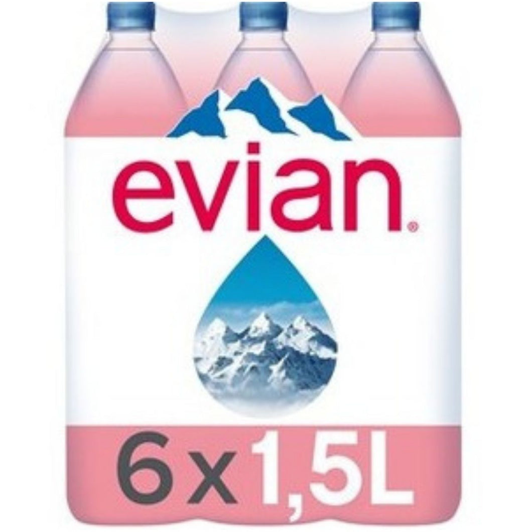 Evian Natural Mineral Water 6x1.5L