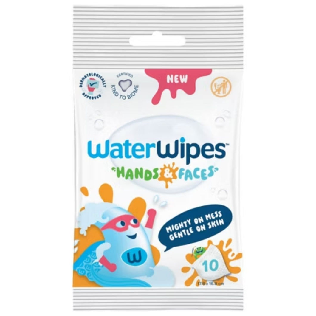 WaterWipes Toddler Hands & Faces On-the-Go Wipes (10 Wipes)