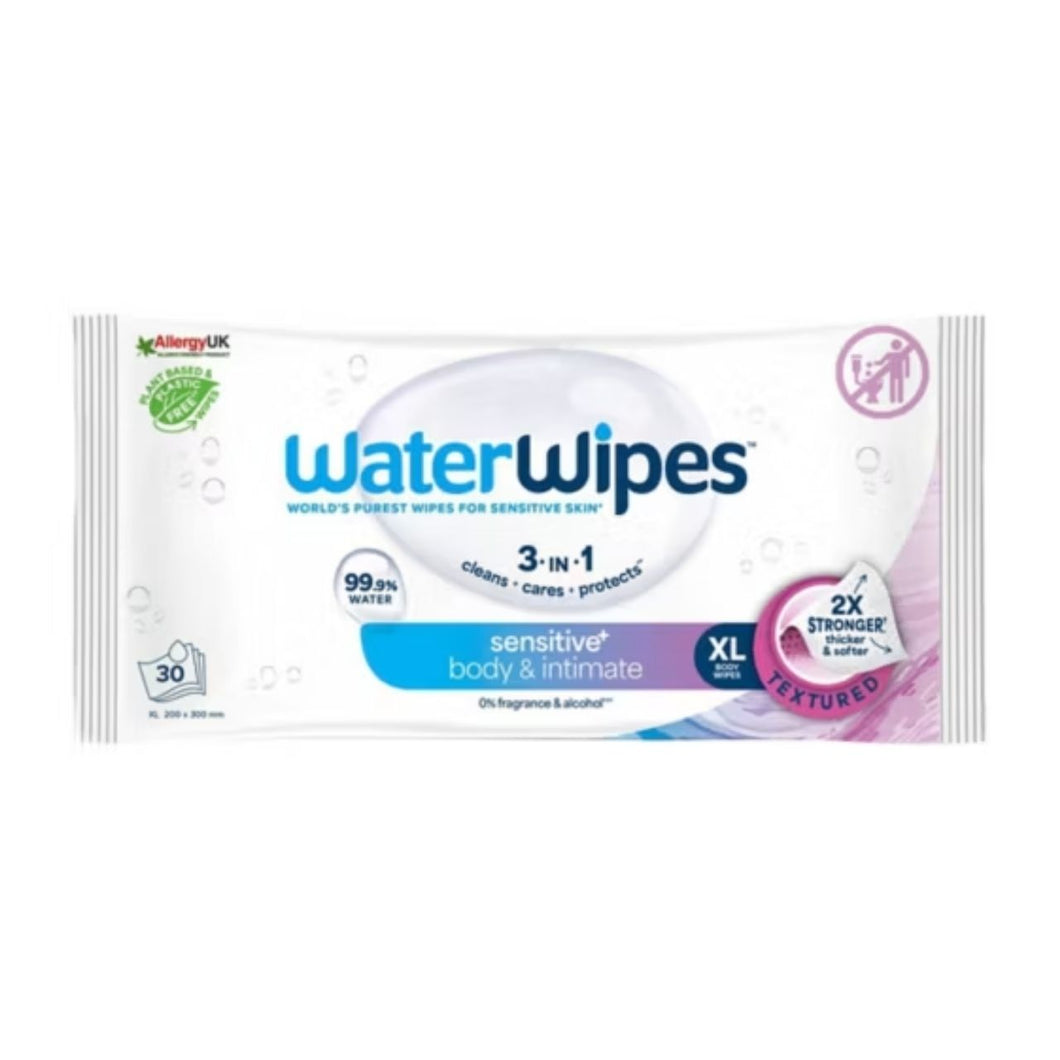 WaterWipes Sensitive+ Body & Intimate 30 XL Body Wipe)