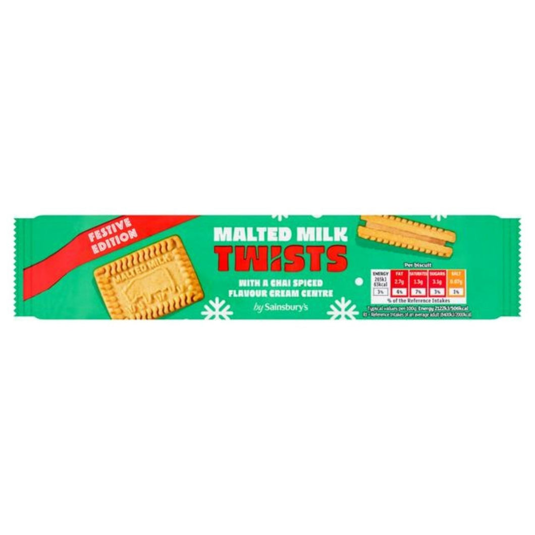 Sainsbury's 150g Malted Milk Twists Biscuits, Festive Edition