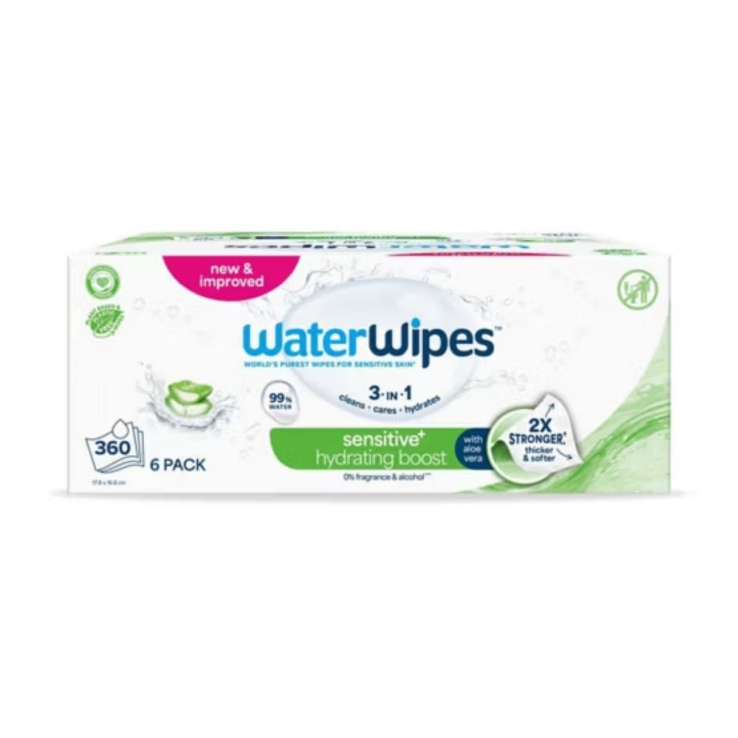 WaterWipes Hydrating Clean Baby Wipes 60s 6s