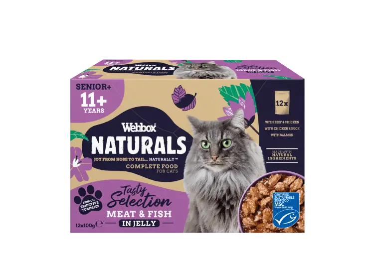Webbox Naturals Senior 11+ in Jelly Wet Cat Food Multipack, 12x100g