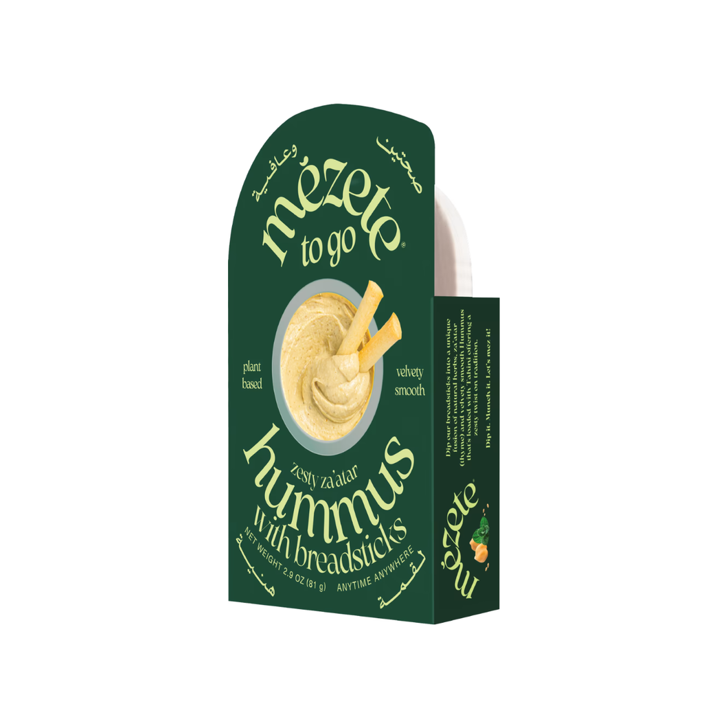 Mezete To Go - Zesty Za'atar Hummus with Breadsticks 81g