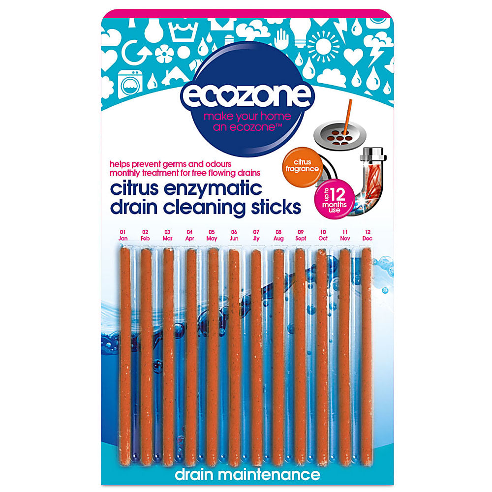 Ecozone Enzymatic Drain Cleaning Sticks 12 per pack