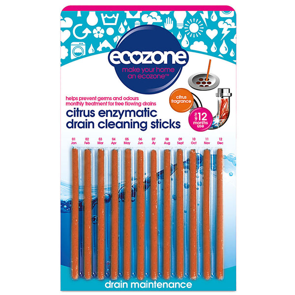 Ecozone Enzymatic Drain Cleaning Sticks 12 per pack