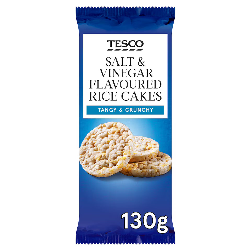 Tesco Salt & Vinegar Rice Cakes, 130g