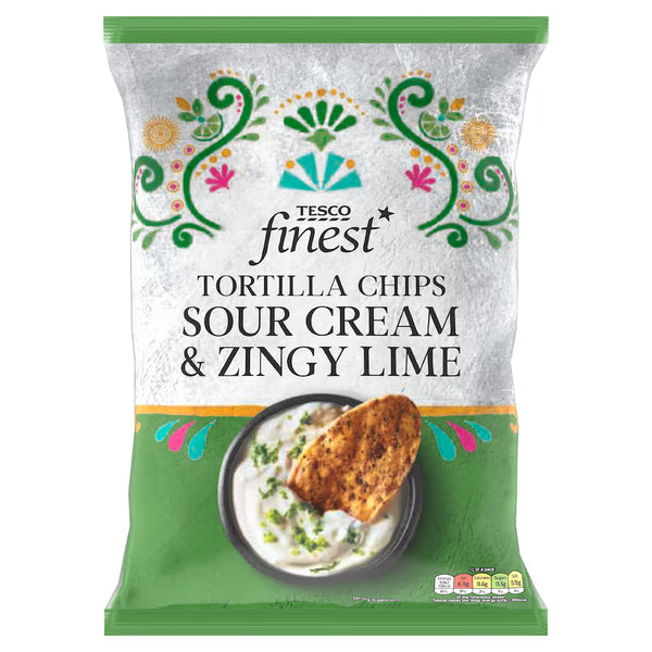 Tesco Finest Tortilla Chips - Sour Cream & Zingy Lime, 150g