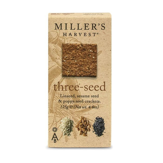 Miller's Harvest Three Seed Crackers, 125g