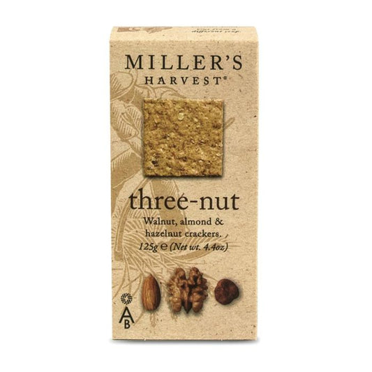 Miller's Harvest Three-Nut Crackers, 125g