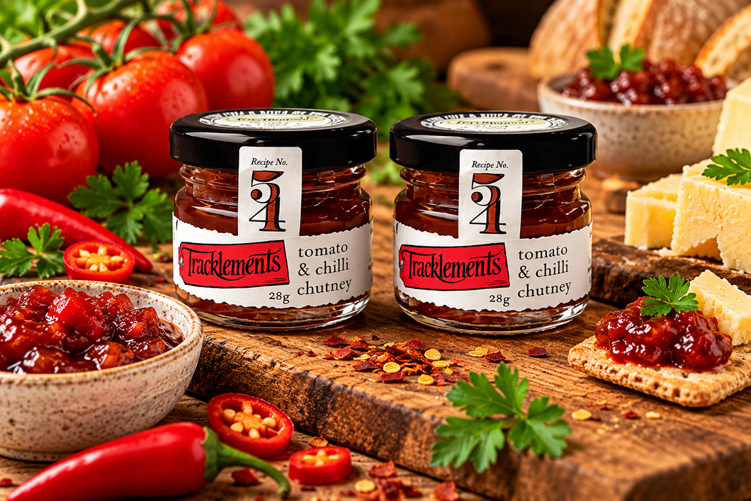 Tracklements Tomato & Chilli Chutney 28g - Pack of 2