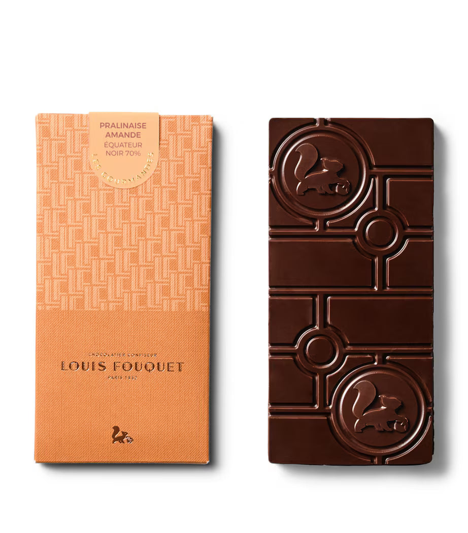 Louis Fouquet Almond Praline Dark Chocolate Bar 120g