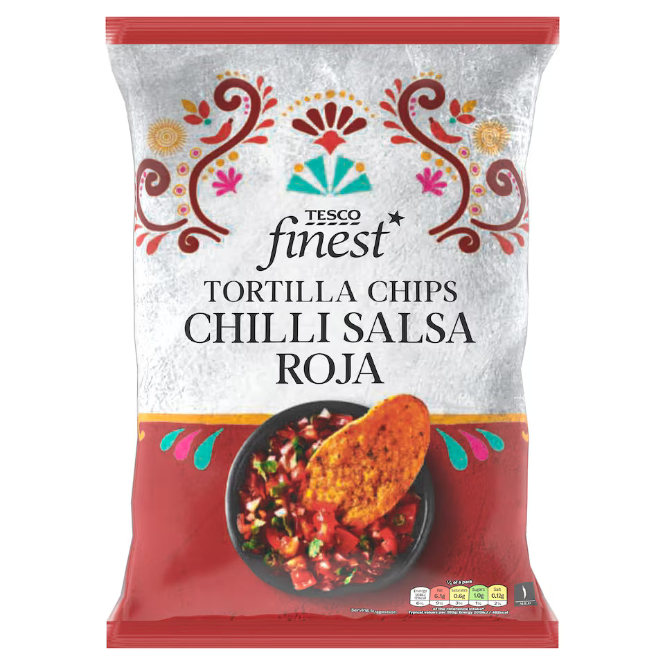 Tesco Finest Tortilla Chips - Chilli Salsa Roja, 150g