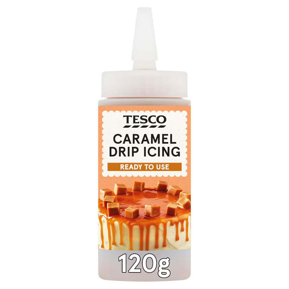 Tesco Carmel Drip Icing 120g