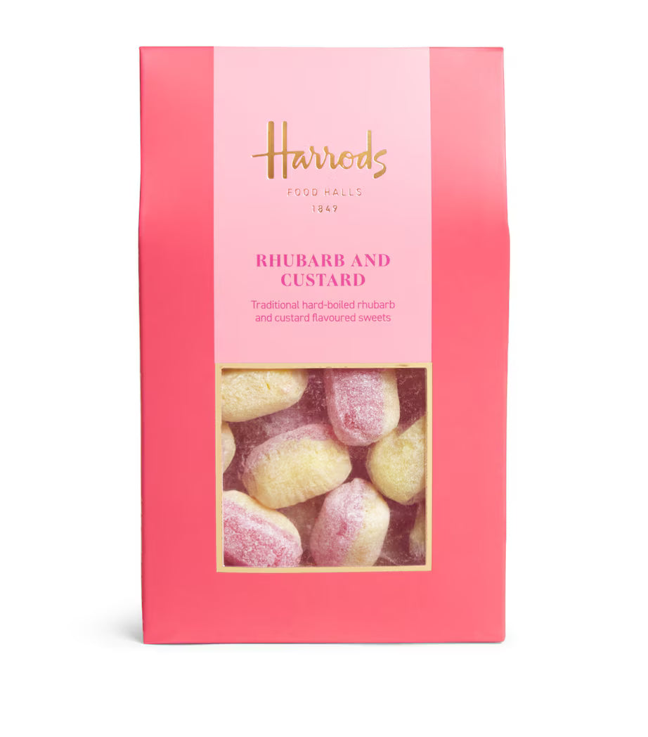 Harrods Rhubarb and Custard Hard-Boiled Sweets - 160g