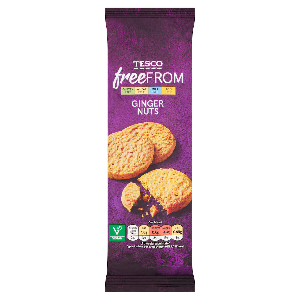 Tesco Free From Ginger Nuts Biscuits, 180g