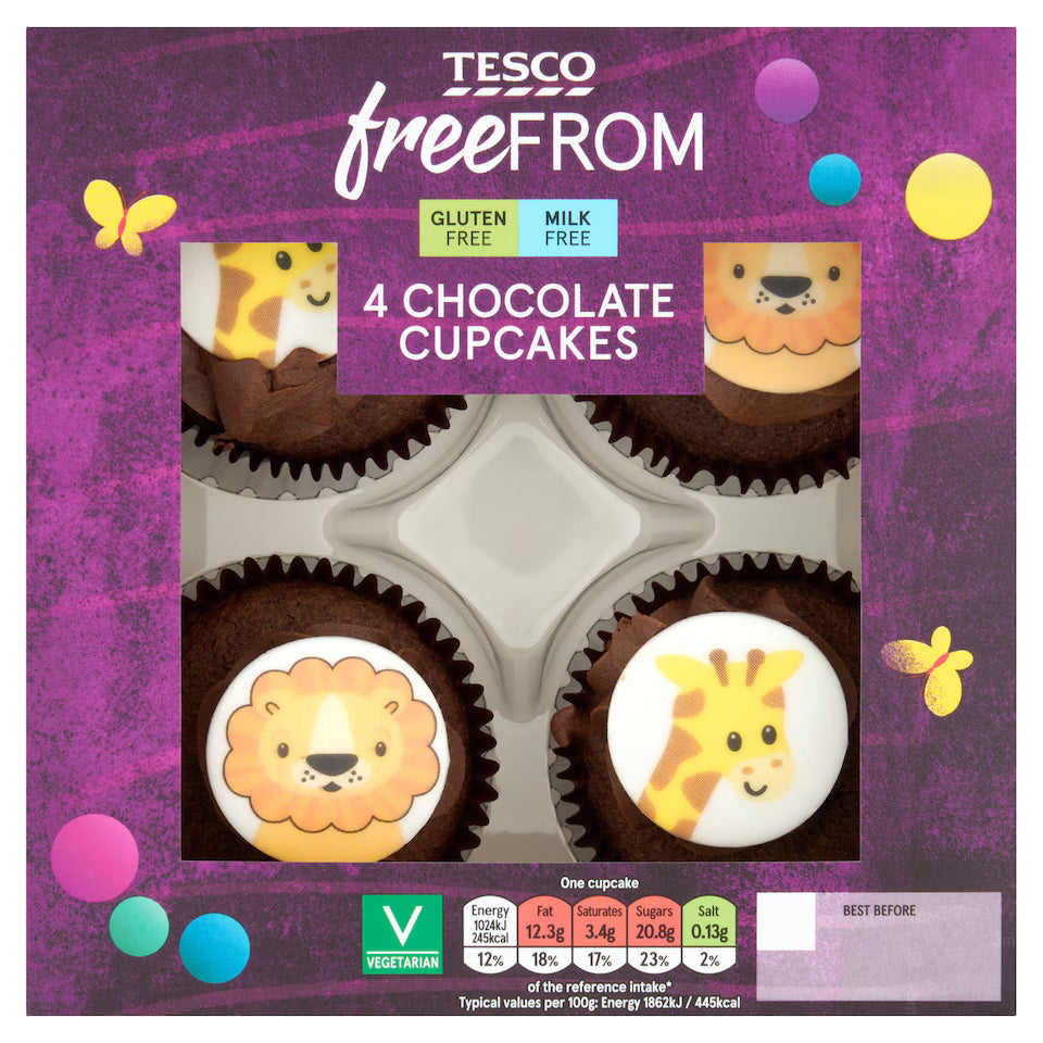 Tesco Free From 4 Chocolate Cupcakes