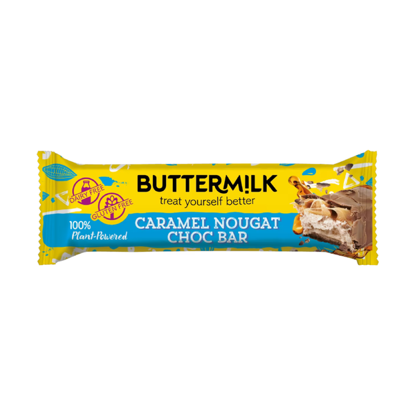 Buttermilk Plant-Powered Caramel Nougat Choccy Bar 50g