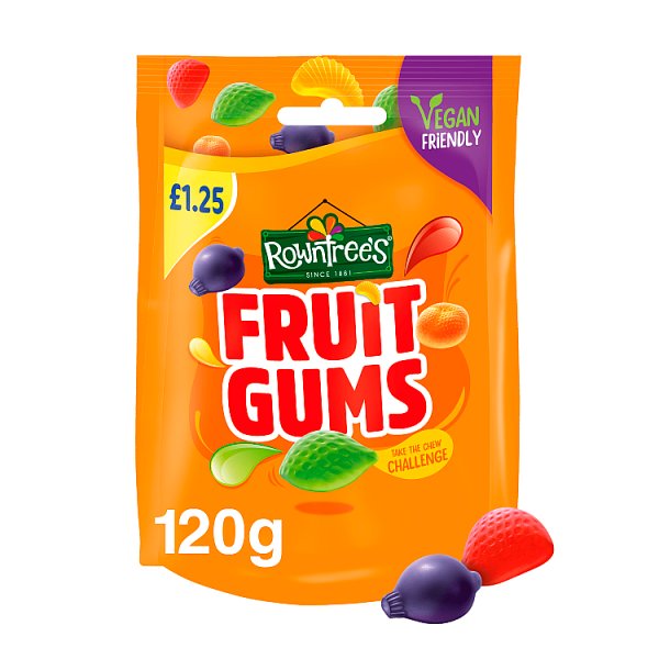 Rowntree's Fruit Gums Sweets Sharing Bag, 120g - Case of 10
