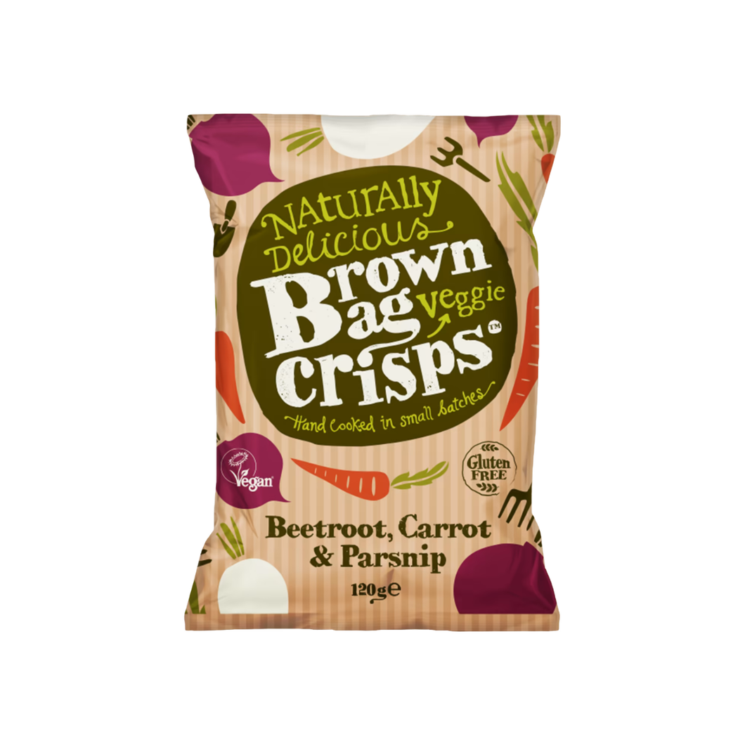 Brown Bag Crisps Beetroot, Carrot & Parsnip 120g