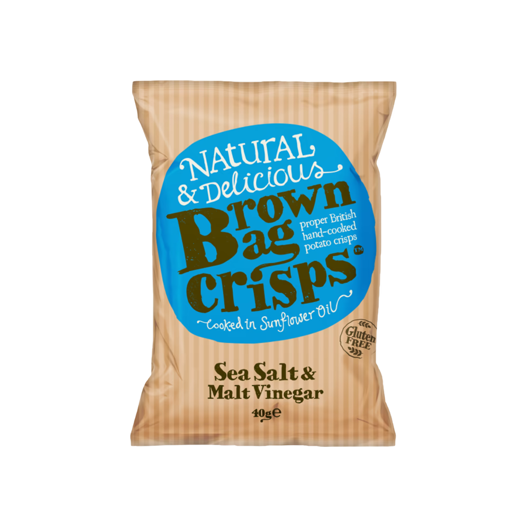 Brown Bag Crisps Sea Salt & Malt Vinegar 40g
