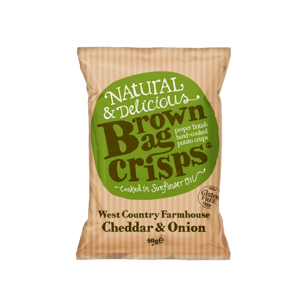 Brown Bag Crisps West Country Cheddar & Onion 40g