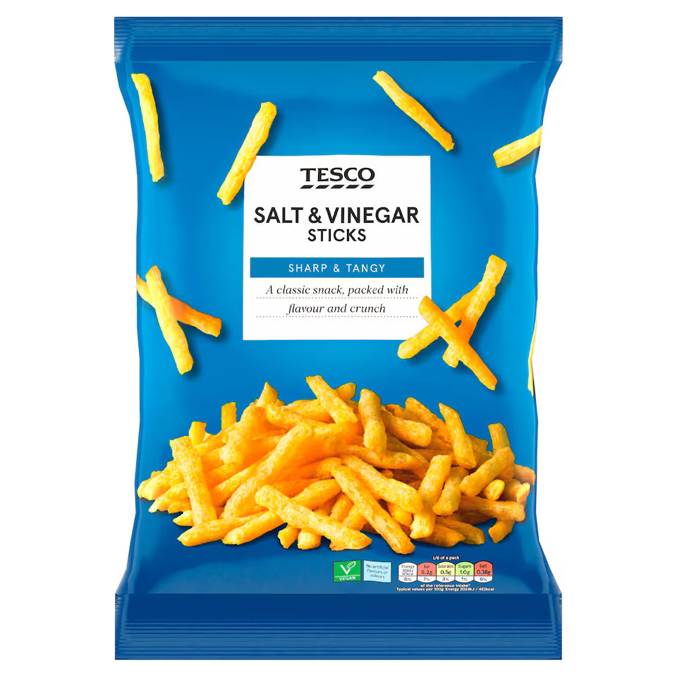 Tesco Salt & Vinegar Sticks, 150g