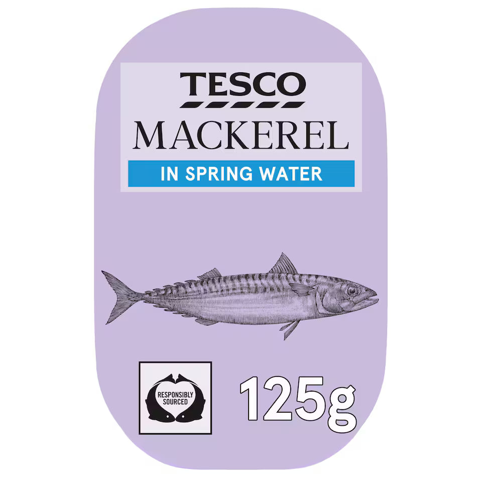 Tesco Mackerel in Spring Water, 125g