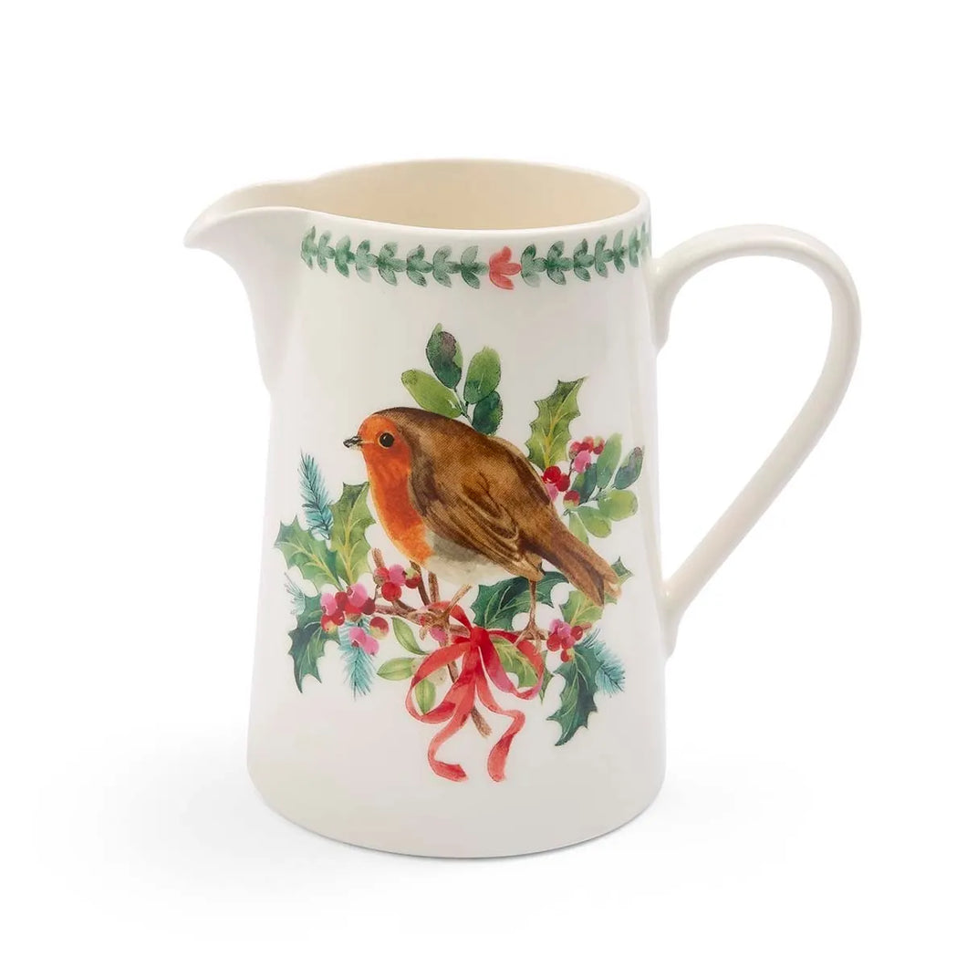 Botanic Garden Christmas Robin 1.5 Pint Bella Jug