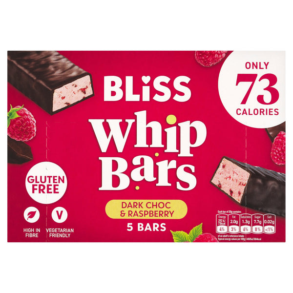 Bliss Dark Choc & Raspberry Whip Bars 5 x 20g (100g)