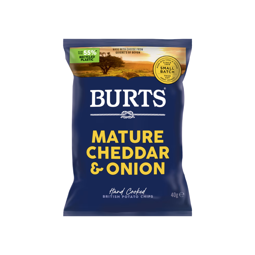 Burts Snacks Potato Chips - Mature Cheddar & Onion 40g