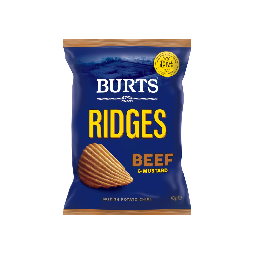 Burts Ridges Beef & Mustard British Potato Chips 40g