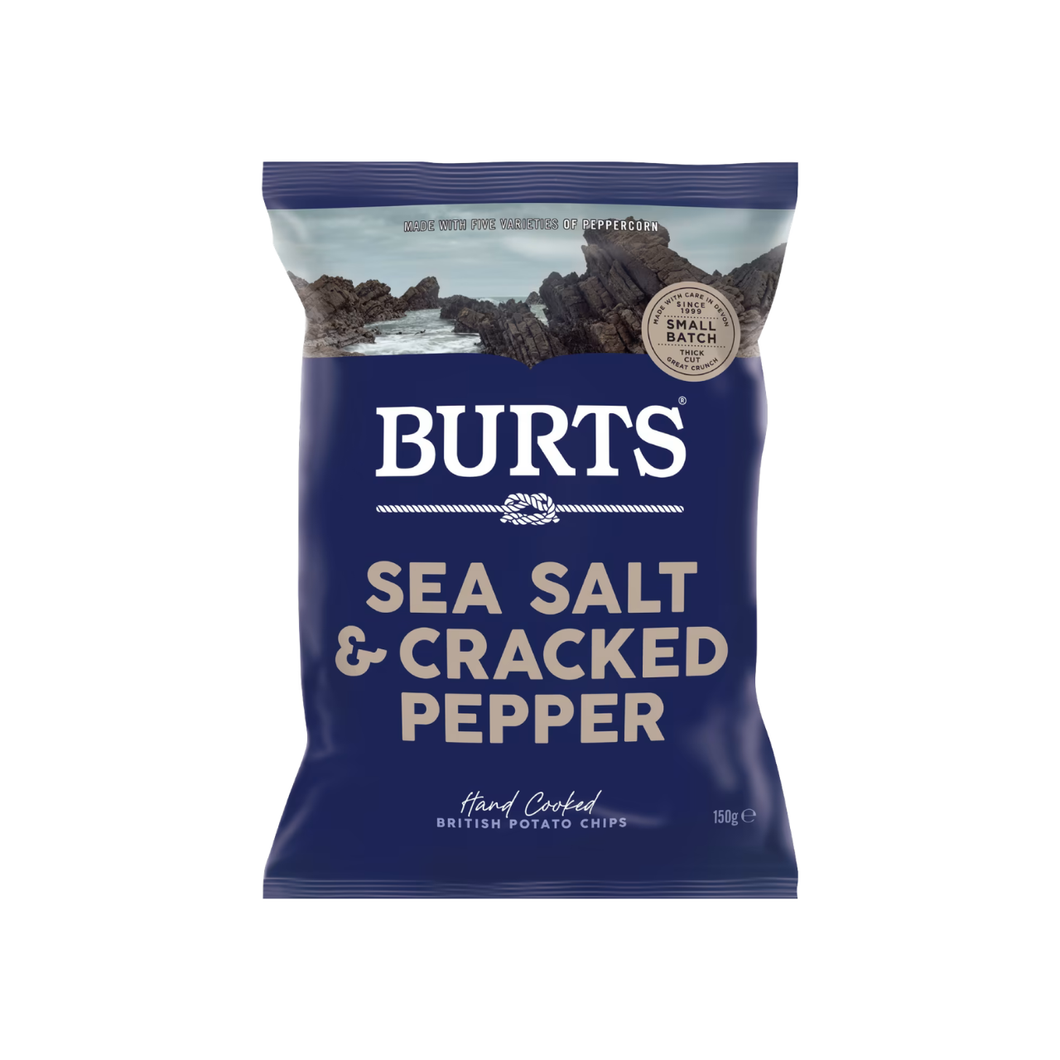 Burts Snacks Potato Chips - Sea Salt & Cracked Pepper 150g