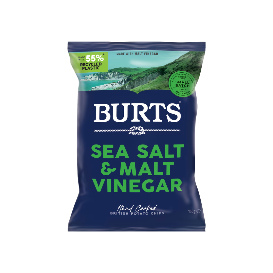 Burts Snacks Potato Chips - Sea Salt & Malt Vinegar 150g