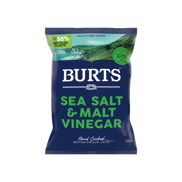 Burts Snacks Potato Chips - Sea Salt & Malt Vinegar 150g