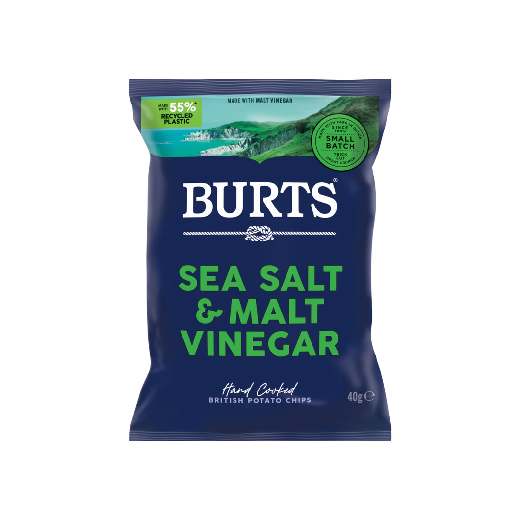 Burts Snacks Potato Chips - Sea Salt & Malt Vinegar 40g